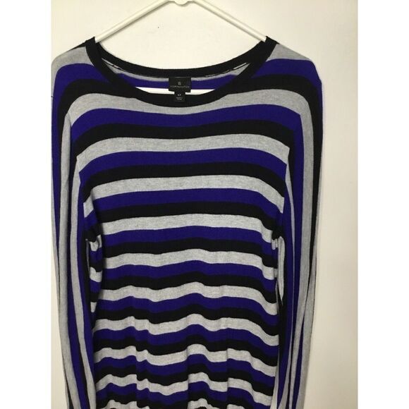 Worthington Womens Large Tall LT Sweater Boat neck Pullover Blue/Gray Stripped - Picture 11 of 11